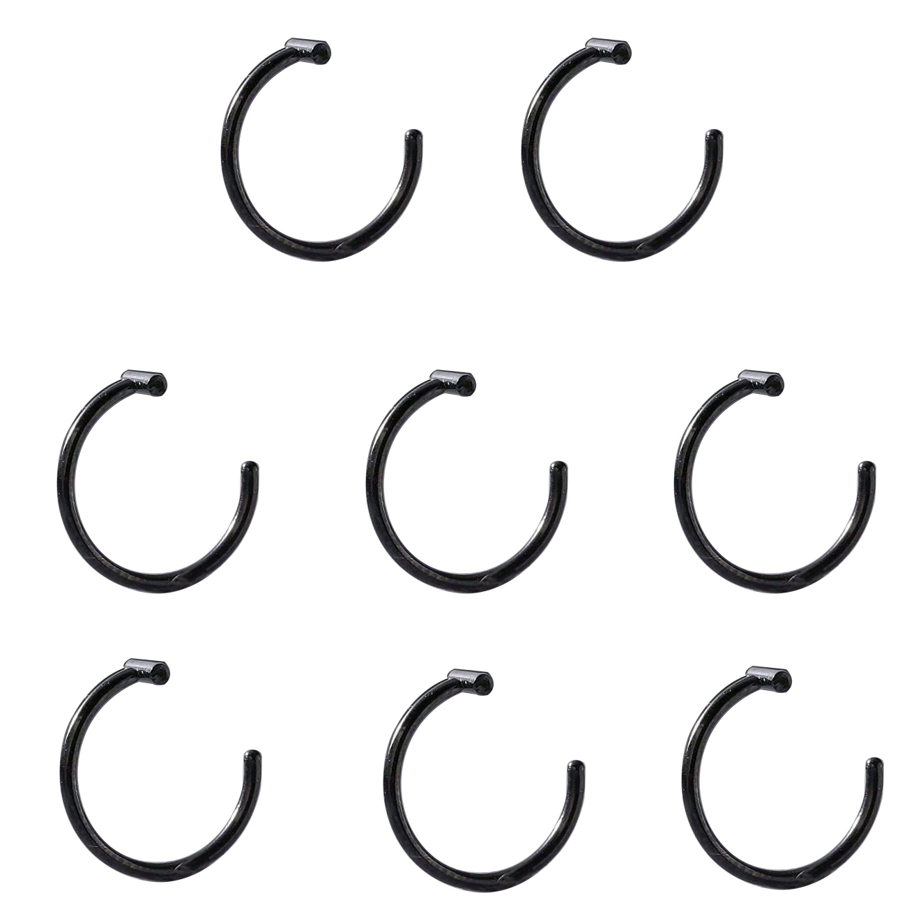 Horizontal Bar C-Shaped Nose Ring, Non-Pierced Septum Jewelry
